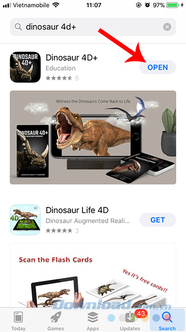 Tải ứng dụng Dinosaurs 4D+ cho điện thoại