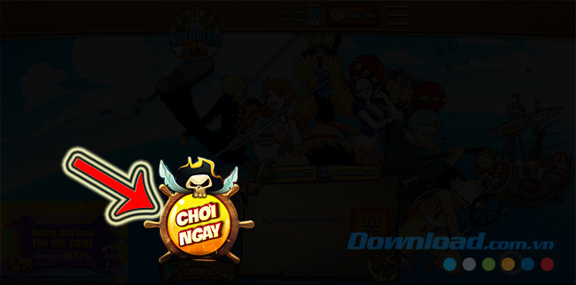 Trang chủ của game Vua Hải Tặc H5