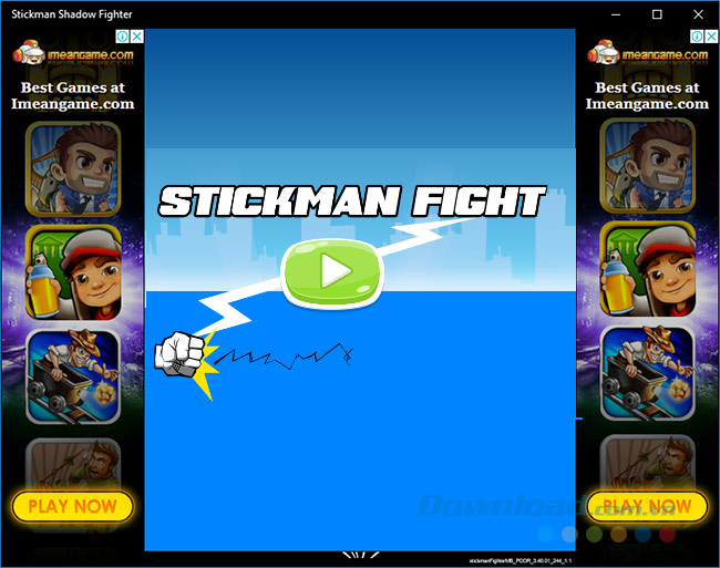 Giao diện trò chơi hành động Stickman Shadow Fighter