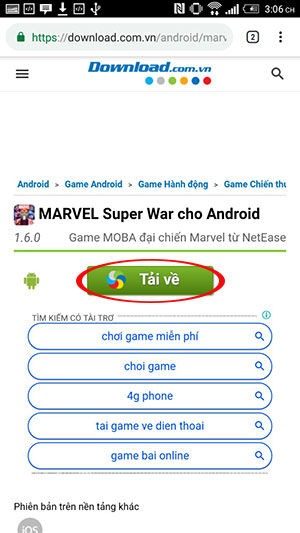 Tải file apk từ trang web Download.com.vn