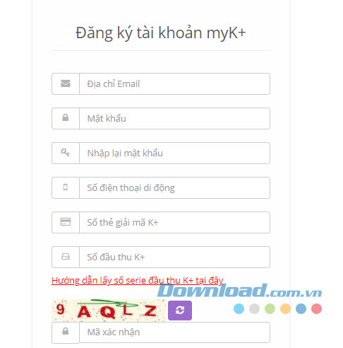 Hướng dẫn đăng ký tài khoản myK+