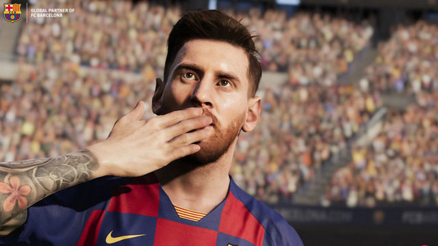 Hình ảnh của Messi trong game PES 2019