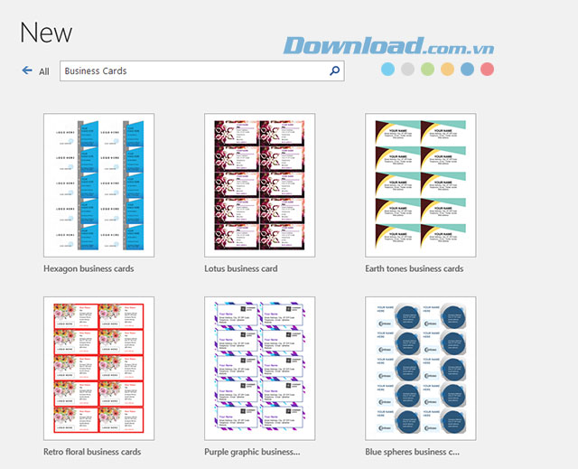 Các mẫu thiếp có sẵn trên Microsoft Word