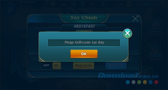 Nhập mã code cần đổi quà