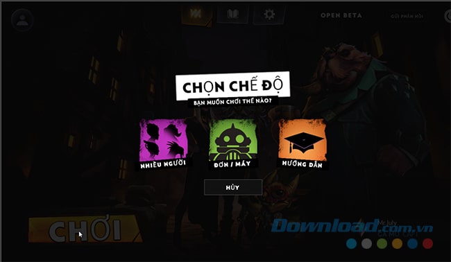 Chọn chế độ chơi Dota Underlords