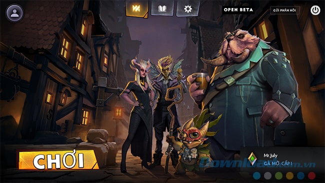 Giao diện chính của Dota Underlords