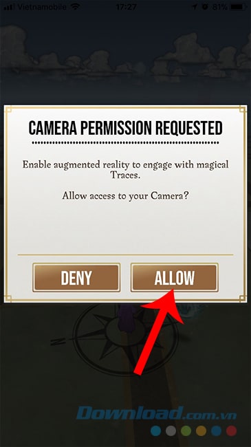 Cho phép game sử dụng Camera