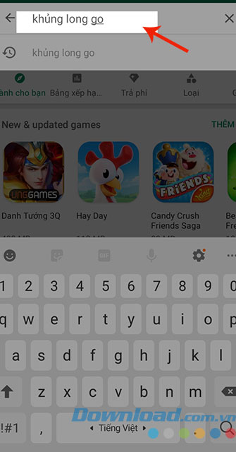 Gõ từ khoá Khủng Long Go