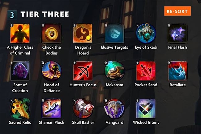 Hệ thống trang bị cấp 3 game Dota Underlords