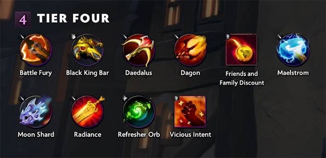 Các trang bị cấp 4 của Dota Underlords