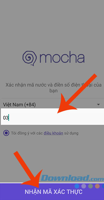 Nhập số điện thoại