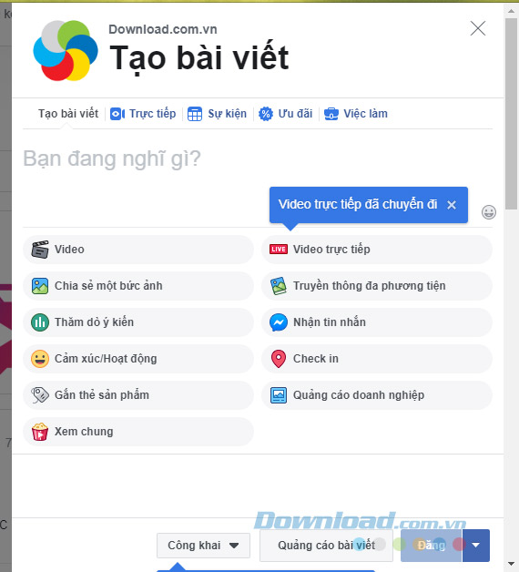 Giao diện tạo bài viết 