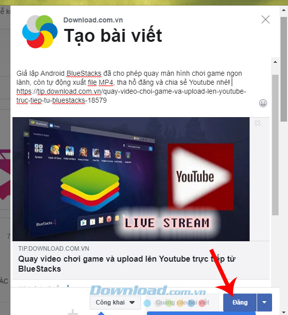 Đăng bài viết mới lên Studio sáng tạo Facebook