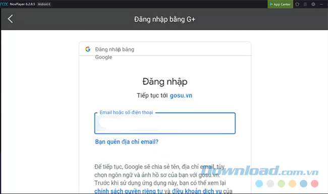 Đăng nhập tài khoản Google