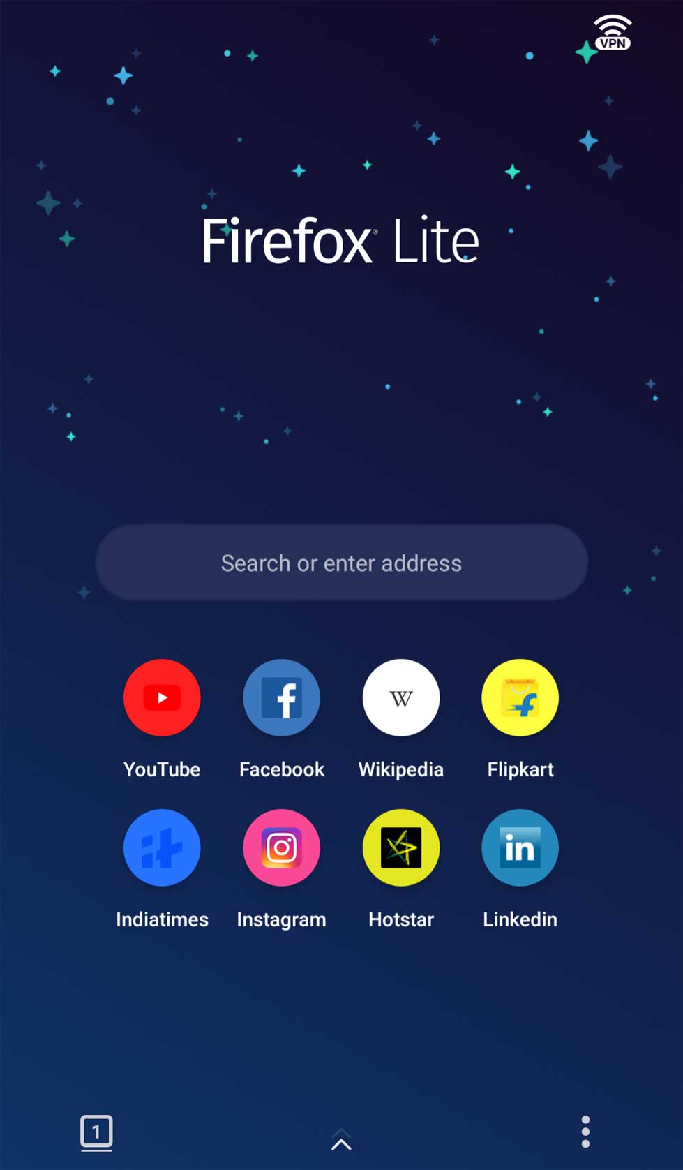 Giao diện Firefox Lite