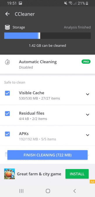 CCleaner quét Android