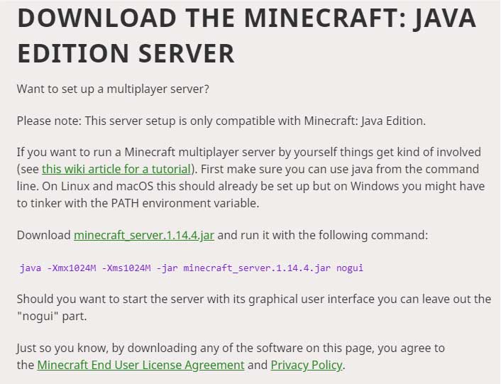 Tải Minecraft Server phiên bản mới nhất