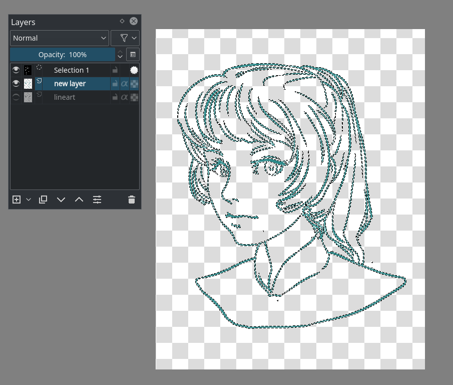 Tạo layer đổ màu dưới lineart