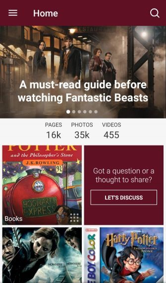 Ứng dụng dành cho fan Harry Potter
