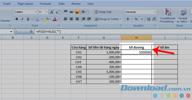 Kéo chuột xuống dưới