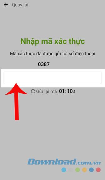 Nhập mã xác thực