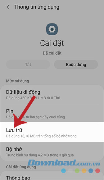 Nhấn Lưu trữ