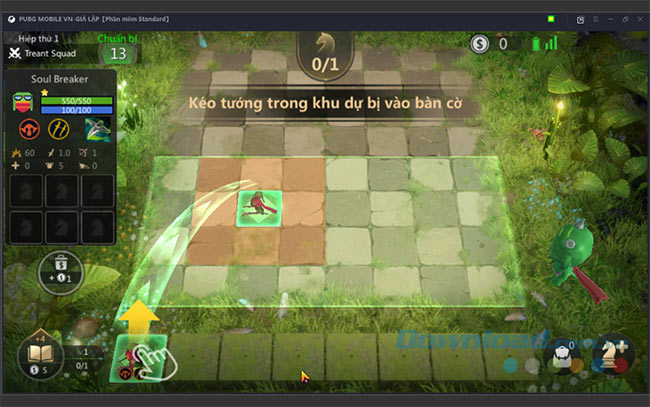 Giao diện bàn cờ chơi Auto Chess Mobile trên Gameloop