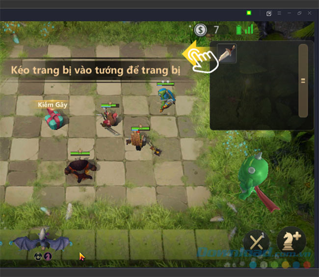 Trang bị vật phẩm cho tướng khi chơi Auto Chess Mobile 