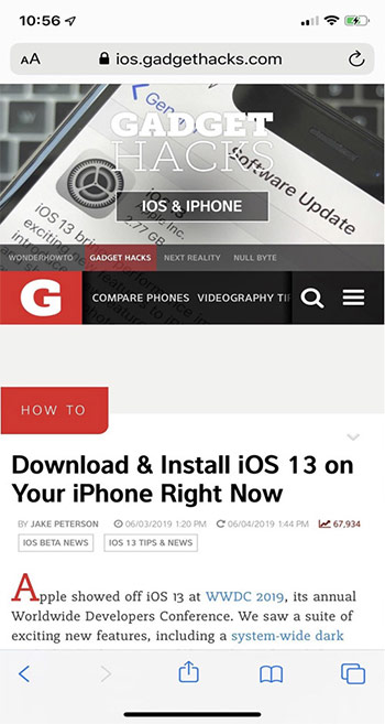 Chụp màn hình toàn bộ trang web trên iOS 13