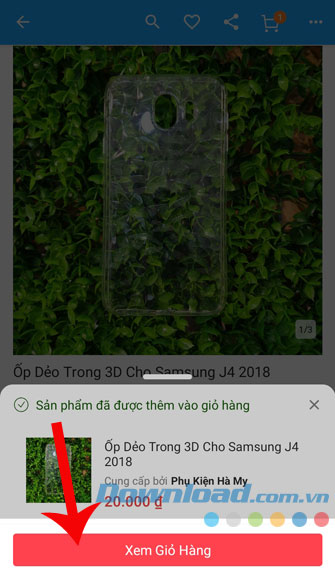 Ấn Xem giỏ hàng