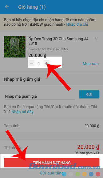 Nhập số lượng cần mua