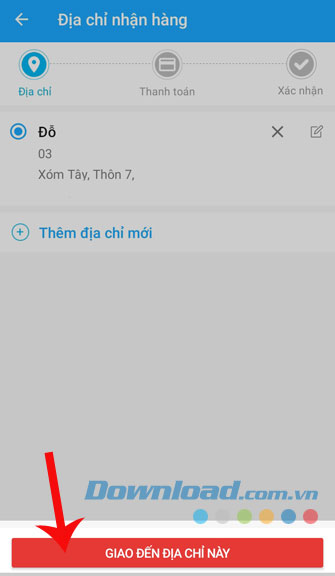 Nhấn Giao đến địa chỉ này