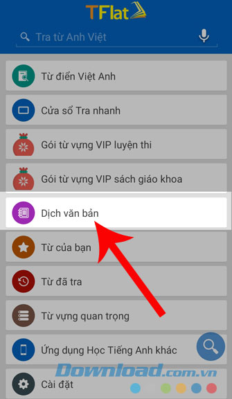 Nhấn vào mục Dịch văn bản
