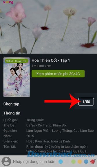 Nhấn vào Chọn tập