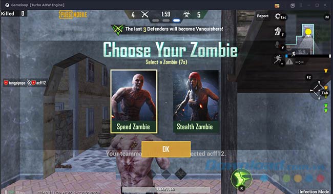 Bạn có thể chọn trở thành zombie nào khi được hồi sinh