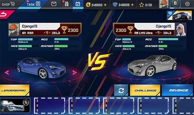 2 chế độ đua quen thuộc trong Stress Racing HD