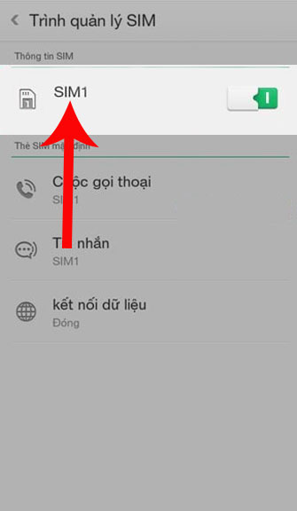 Ấn vào Sim 1
