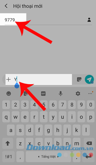 Soạn tin nhắn theo cú pháp Y gửi 9779