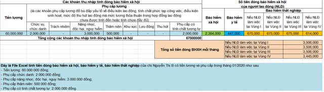 File Excel tính đóng BHXH, BHYT, BHTN từ 01/01/2020 Cách tính BHXH mới nhất năm 2020