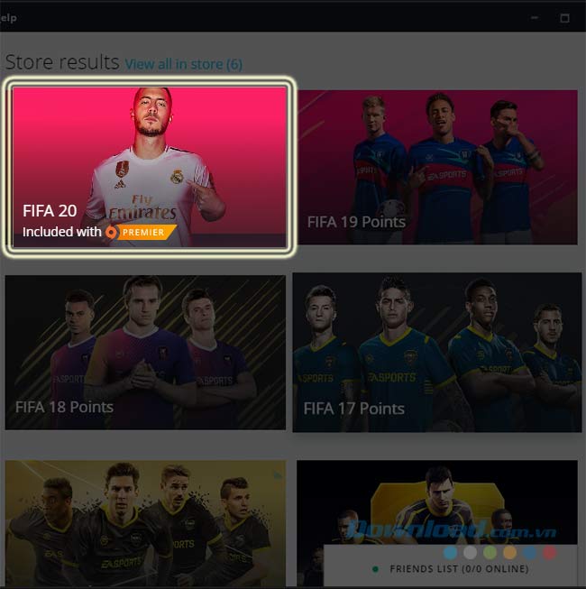 Click chuột trái vào FIFA 20