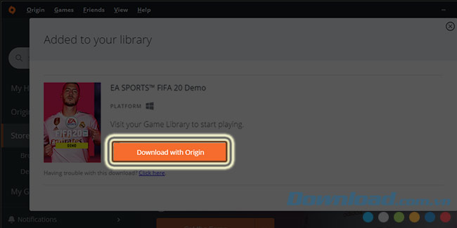 Nhấn chọn Download with Origin