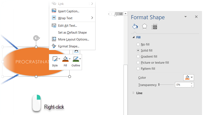 Microsoft Word cho phép bạn tùy chỉnh hình dạng của bản đồ tư duy của mình