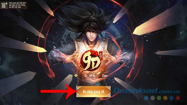 Giao diện chính của game Cửu Dương Truyền Kỳ