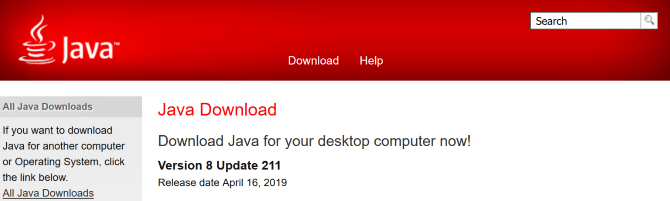 Bạn luôn cần chạy phiên bản mới nhất của Java Runtime Environment