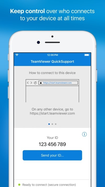 teamviewer quicksupport cho ios dieu khien