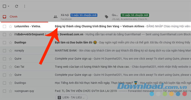 Mở hòm thư gmail