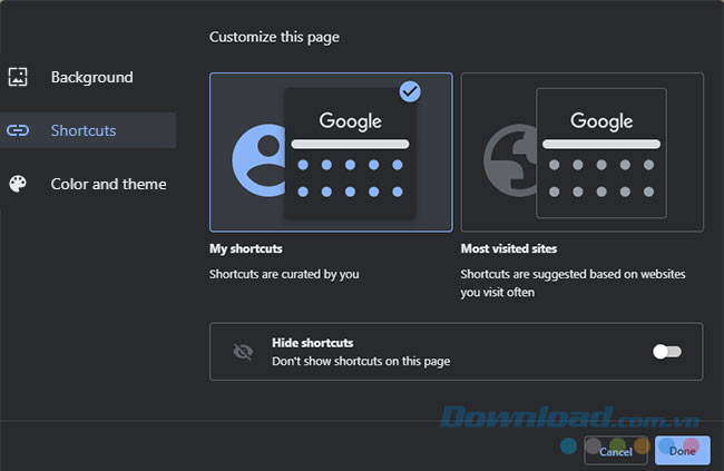 Tạo Shortcuts cho trình duyệt Chrome 