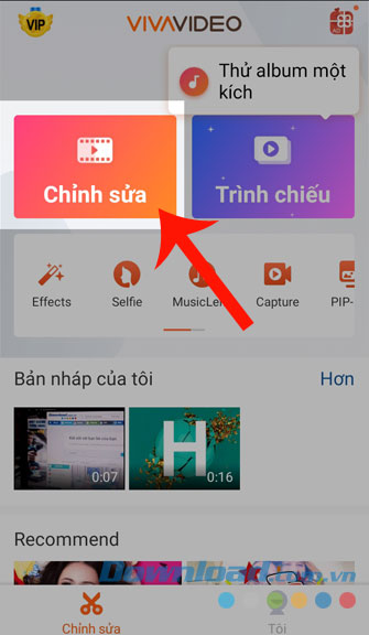 Nhấn vào mục Chỉnh sửa