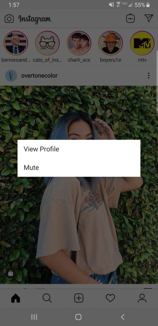 Tắt bản tin của ai đó trên Instagram