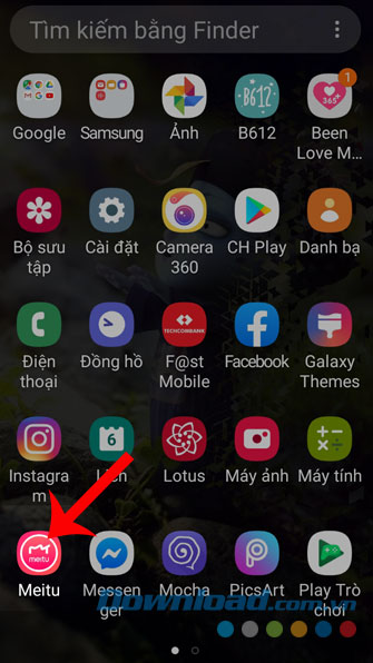 Mở ứng dụng Meitu trên điện thoại